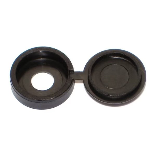 Folding Screw Cap, 1/4 in Dia, Black, Nylon 8 PK, Midwest Fastener, Mfr#: 76455